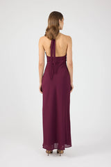 Perfect Stranger Ember Halter Maxi Dress Plum