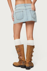 Petite Chiara Denim Micro Skirt