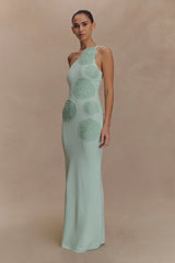 Teneika Crochet Knit Maxi Dress - Light Aqua