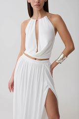Banks Halter Neck Top With Hardware - White