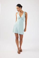 Perfect Stranger Ellary Satin Mini Dress Sage