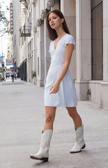 John Galt Blue Robbie Wrap Mini Dress