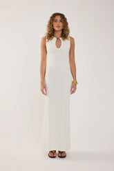 Perfect Stranger Zella Crochet Maxi Dress White