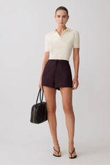 Philly Knit Button Up Top - Ivory