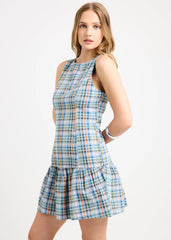 Amelie Check Seersucker Mini Dress