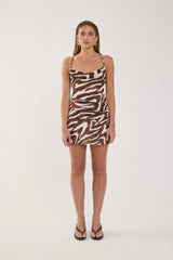 Perfect Stranger Elliot Mini Dress Brown Print