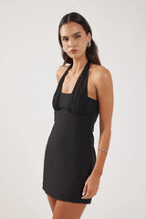 Perfect Stranger Lula Halter Mini Dress Black