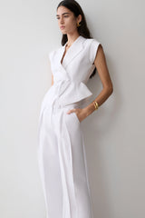 Andina Shortsleeve Linen Top - White