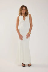 Perfect Stranger Zella Crochet Maxi Dress White