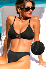 Extra Glitter Black Bikini Set