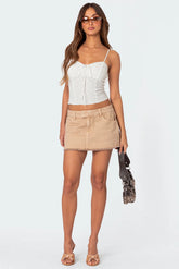 Charli Frayed Denim Mini Skirt