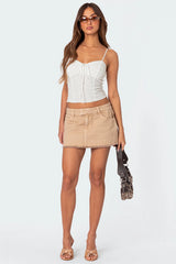 Charli Frayed Denim Mini Skirt