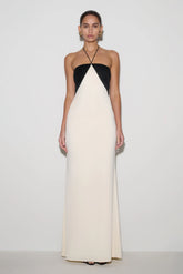 Hien Sequin Halter Maxi Dress - Black/Ivory