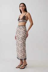 Kimberly Lace Sleeveless Crop Top - Nude Lace
