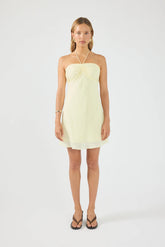 Perfect Stranger Billie Halter Mini Dress Lemon
