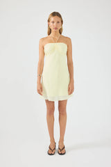 Perfect Stranger Billie Halter Mini Dress Lemon