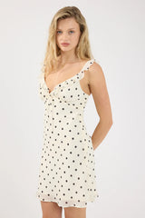 Perfect Stranger Polka Wish Mini Dress Cream Print