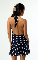 Beverly and Beck Tate Polka Dot Cowl Mini Dress