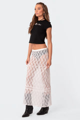 Sandra Sheer Lace Maxi Skirt