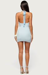 Edikted Saria Striped Knit Halter Mini Dress