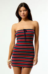 Your Favorite Striped Sade Strapless Mini Dress