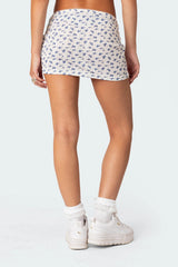 Sinclair Printed Pointelle Mini Skirt