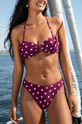 Honey Plum Polka Dot Bikini Set
