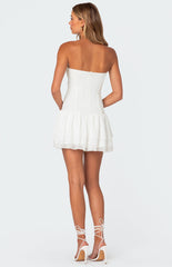 Edikted Mesh & Chiffon Corset Mini Dress
