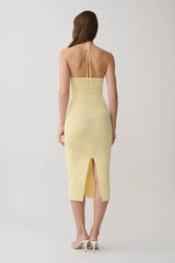 Penny Pointelle Midi Dress - Lemon
