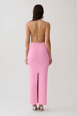 Robin Strappy Back Bandage Maxi Dress - Lipstick Pink