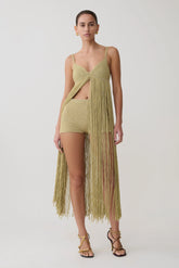 Renee Lurex Crochet Maxi Dress - Gold