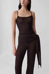 Mattais Boucle Knit Top - Dark Chocolate