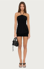 Edikted Lugenia Draped Halter Mini Dress