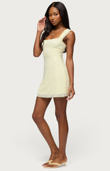 Edikted Nairobia Textured Mesh Mini Dress