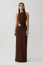 Maylin Hardware Maxi Dress - Dark Chocolate