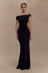 Kinsley Slinky Maxi Dress With Hardware - Black