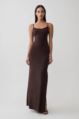 Erve Peached Jersey Maxi Dress - Chocolate