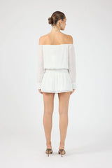 Perfect Stranger Carrie Off Shoulder Mini Dress Cream