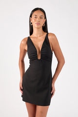 Perfect Stranger Alba Structured Mini Dress Black