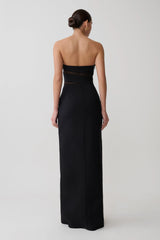 Paulina Cut Out Strapless Maxi Dress - Black