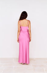 MINKPINK Fuchsia Chiara Lace Detail Maxi Dress