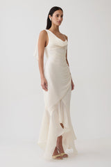 Edith Draped Maxi Dress - Ivory