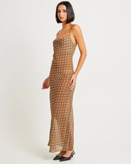 Paris Polka Dot Sheer Maxi Dress