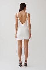 Yura Backless Twist Mini Dress - White