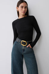 Leny Long Sleeve Top - Black