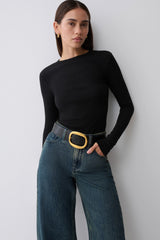 Leny Long Sleeve Top - Black
