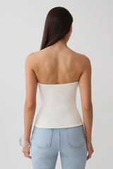 Harley Strapless Bandeau Top - Ivory