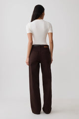 Janelle High V Neck Short Sleeve Top - Ivory