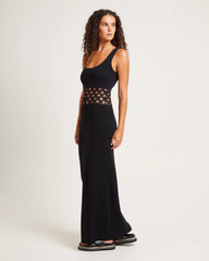 Emelina Crochet Maxi Dress Black