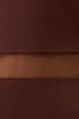 Priscilla Sheer Halter Midi Dress - Dark Chocolate